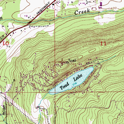 Topographic Map of Toad Mountain, WA
