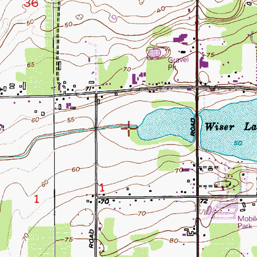 Topographic Map of Wiser Lake Creek, WA