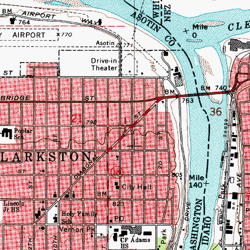 Topographic Map of Westgate Shopping Center, WA