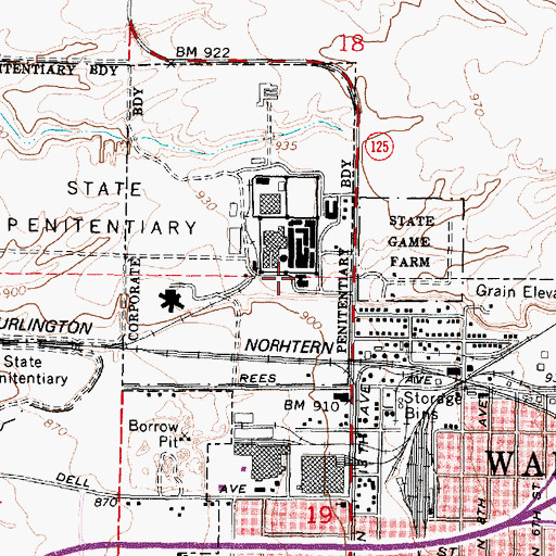 Topographic Map of Washington State Penitentiary, WA