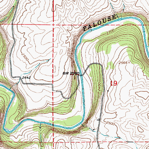 Topographic Map of Chases Mill (historical), WA