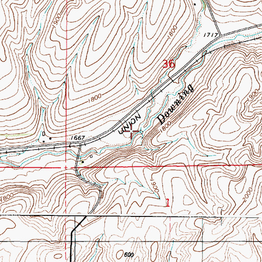 Topographic Map of Coldwater Creek, WA