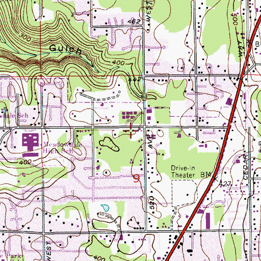 Topographic Map of Beverly Acres, WA