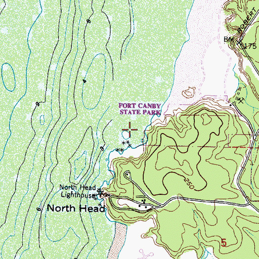 Topographic Map of Beards Hollow, WA