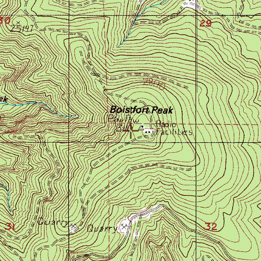 Topographic Map of Boistfort Peak Lookout, WA