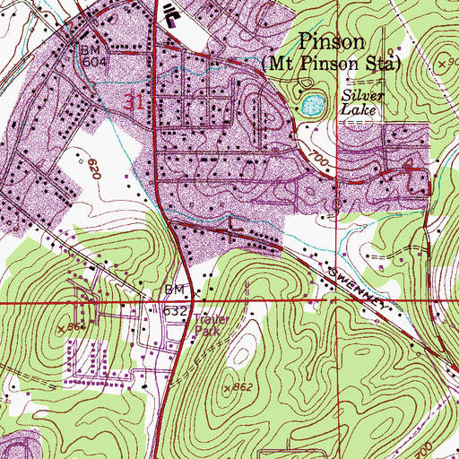 Topographic Map of Sweeney Hollow, AL