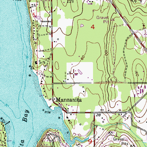 Topographic Map of Erickson Reservoir, WA