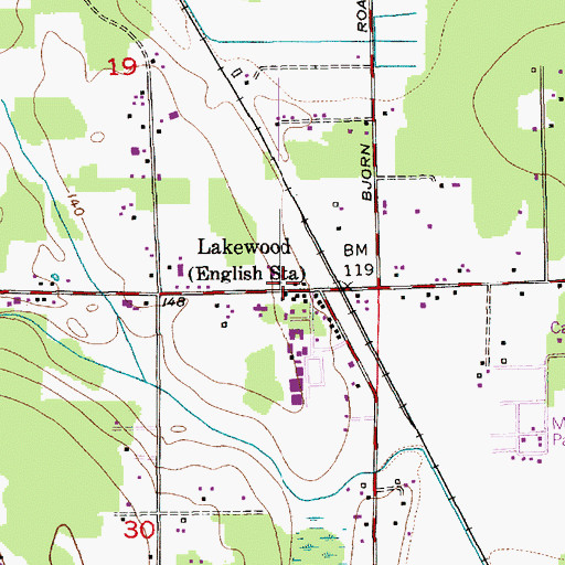 Topographic Map of English, WA