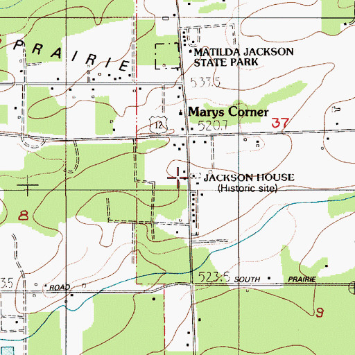 Topographic Map of Jackson Court House State Park, WA