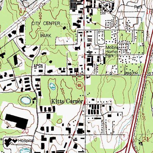 Topographic Map of Lakehaven, WA