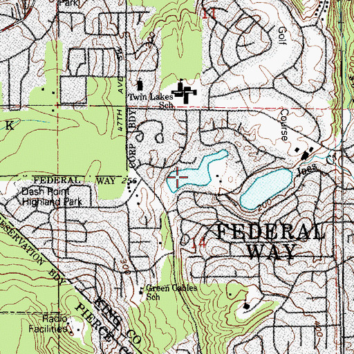 Topographic Map of Lake Lorene, WA