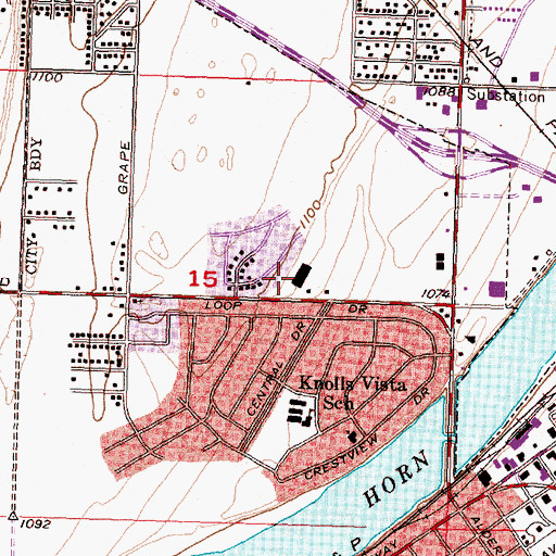 Topographic Map of Vista Village, WA