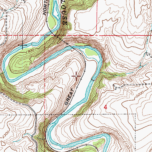 Topographic Map of Whitman County Nature Trail, WA