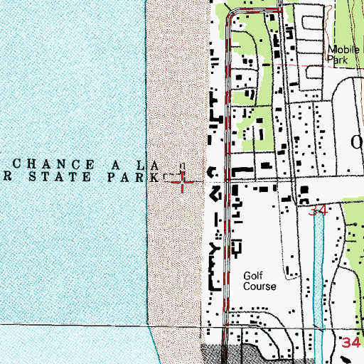 Topographic Map of Chance A La Mer State Park, WA