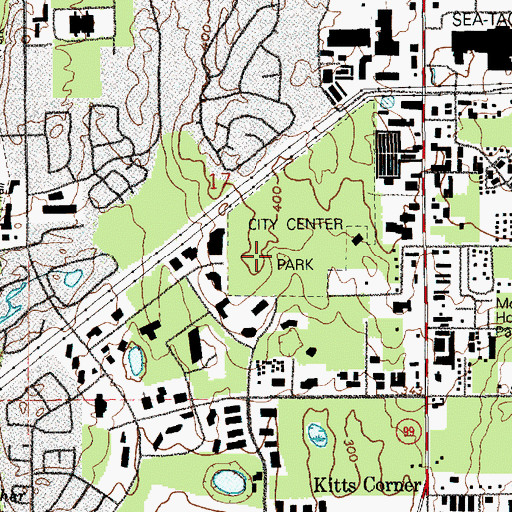 Topographic Map of Evergreen Airport (historical), WA