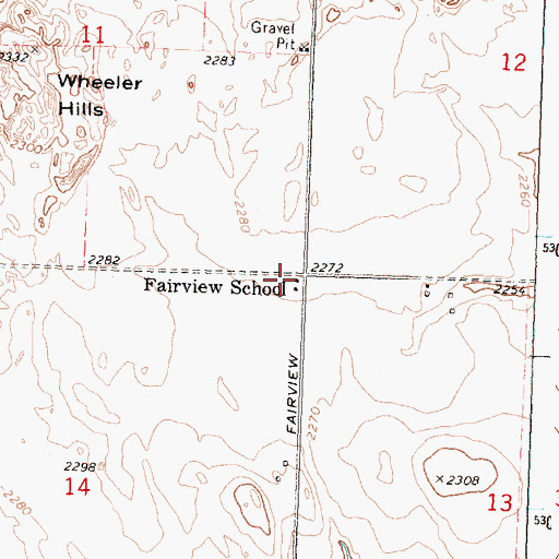 Topographic Map of Fairview, WA