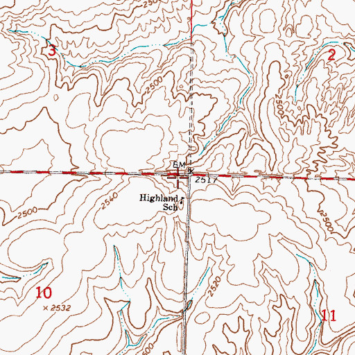 Topographic Map of Highland (historical), WA