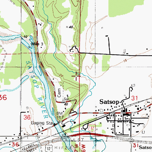 Topographic Map of Henson Creek, WA