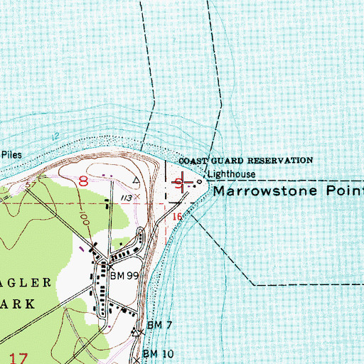 Topographic Map of Marrowstone Point Lighthouse, WA