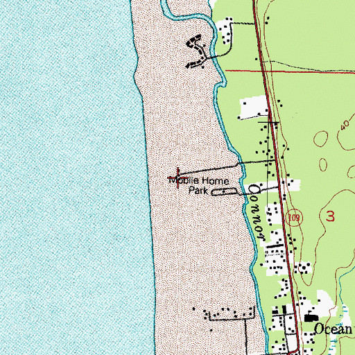 Topographic Map of Olympic Beaches, WA
