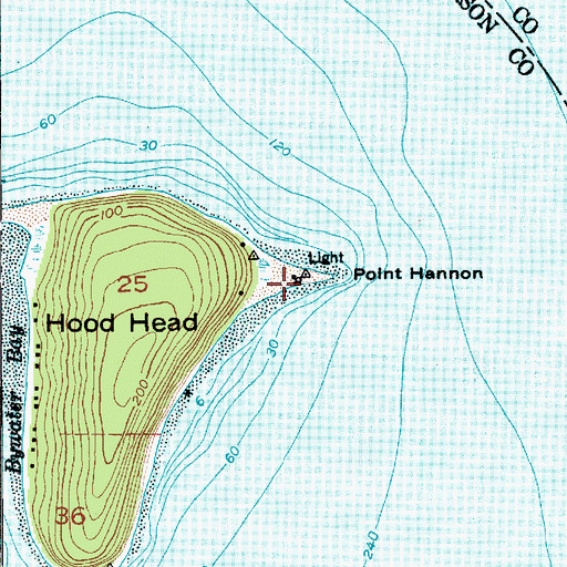 Topographic Map of Point Hannon Light, WA