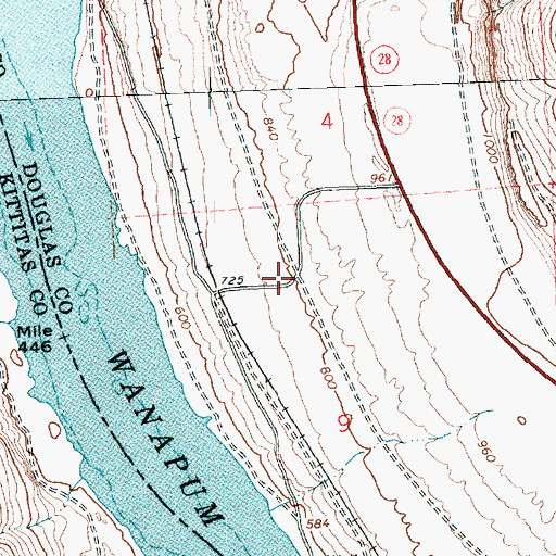 Topographic Map of Vulcan, WA