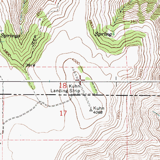 Topographic Map of Kunh Landing Strip (historical), WA
