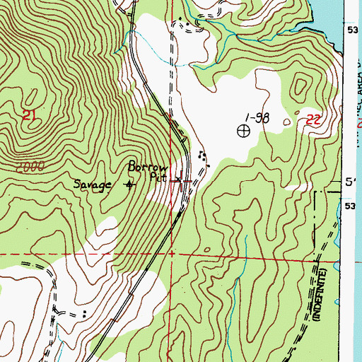 Topographic Map of Monahans, WA