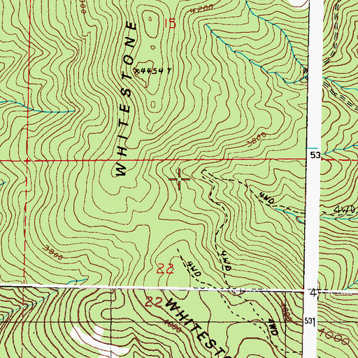 Topographic Map of Whitestone Mountain, WA