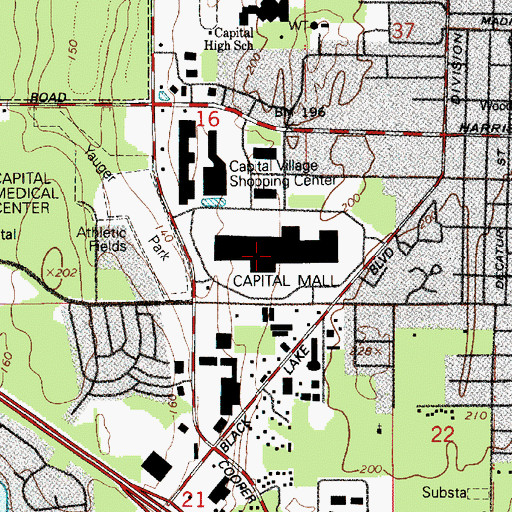 Topographic Map of Capitol Mall, WA