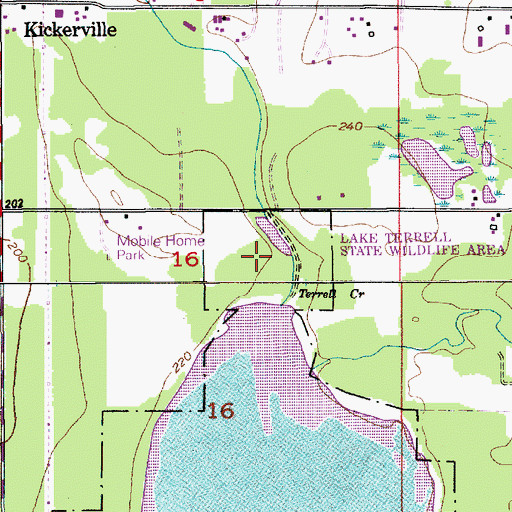 Topographic Map of Lake Terrell State Game Refuge, WA