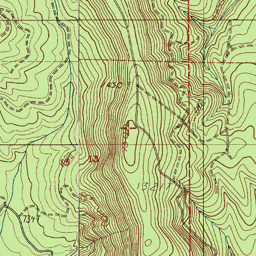 Topographic Map of Bebe Mountain, WA
