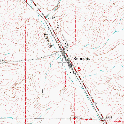 Topographic Map of Belmont, WA