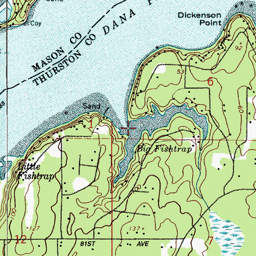 Topographic Map of Big Fishtrap, WA