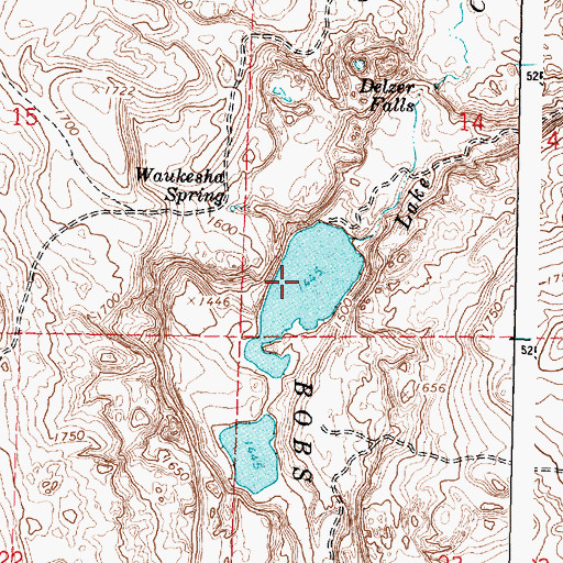 Topographic Map of Bobs Lakes, WA