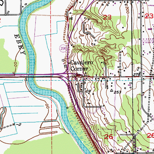 Topographic Map of Cavalero Corner, WA