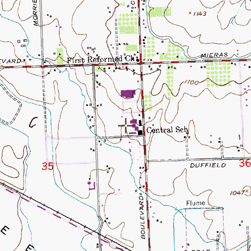 Topographic Map of East Valley Central Middle School, WA