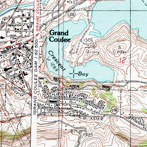 Topographic Map of Crescent Bay, WA