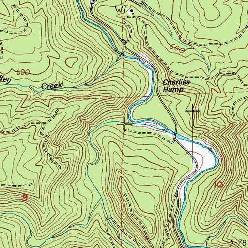 Topographic Map of Crim Creek, WA