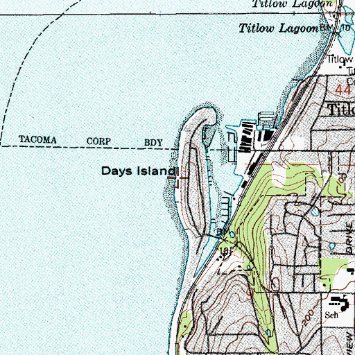 Topographic Map of Days Island, WA