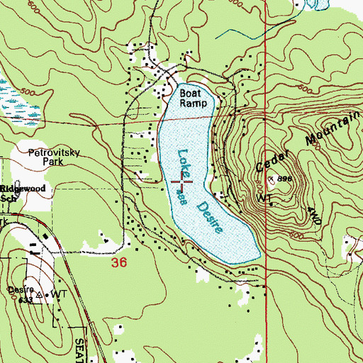 Topographic Map of Lake Desire, WA