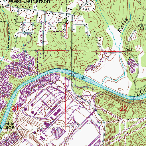 Topographic Map of Flat Bank Ford, AL