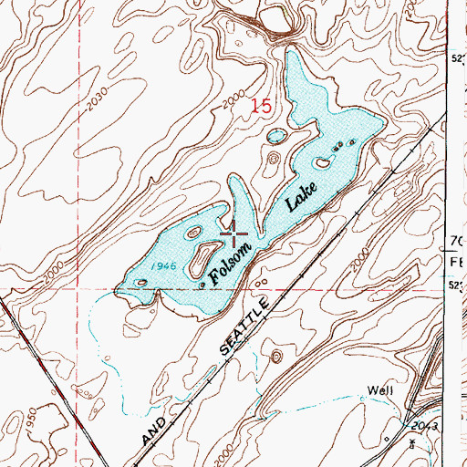 Topographic Map of Folsom Lake, WA