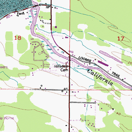 Topographic Map of Hillsdale Cemetery, WA