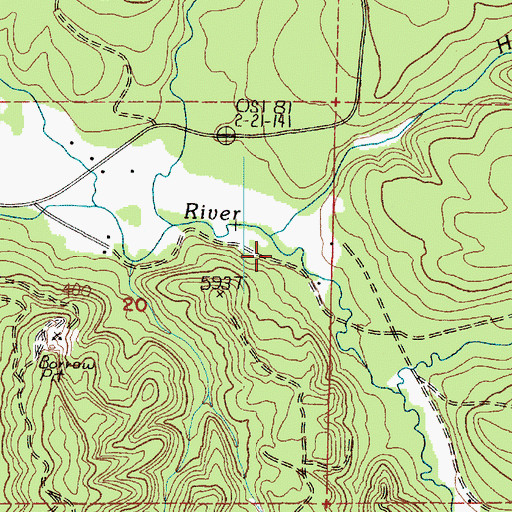 Topographic Map of Howard Creek, WA