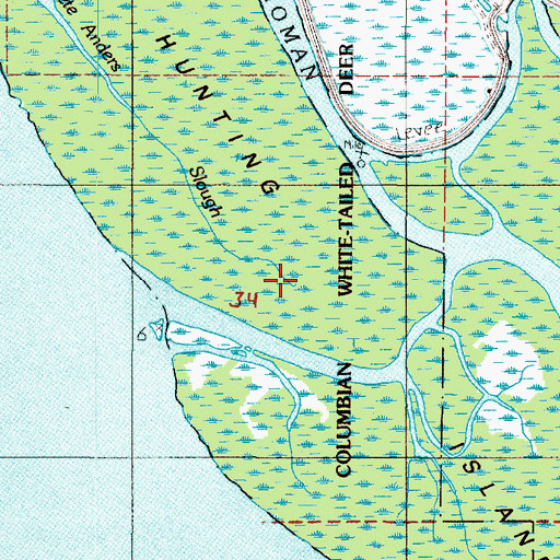 Topographic Map of Hunting Islands, WA