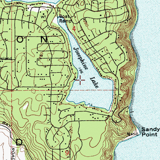 Topographic Map of Josephine Lake, WA