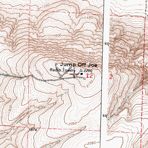 Topographic Map of Jump Off Joe, WA