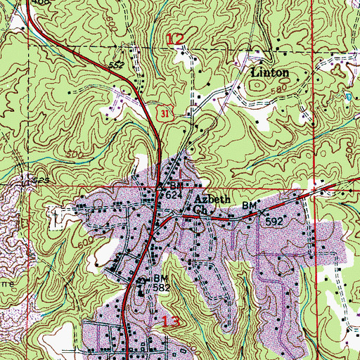Topographic Map of Masel Mine, AL
