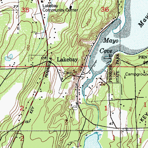 Topographic Map of Lakebay, WA